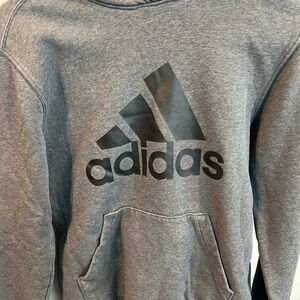 adidas Gray Pullover Hoodie with Black Logo